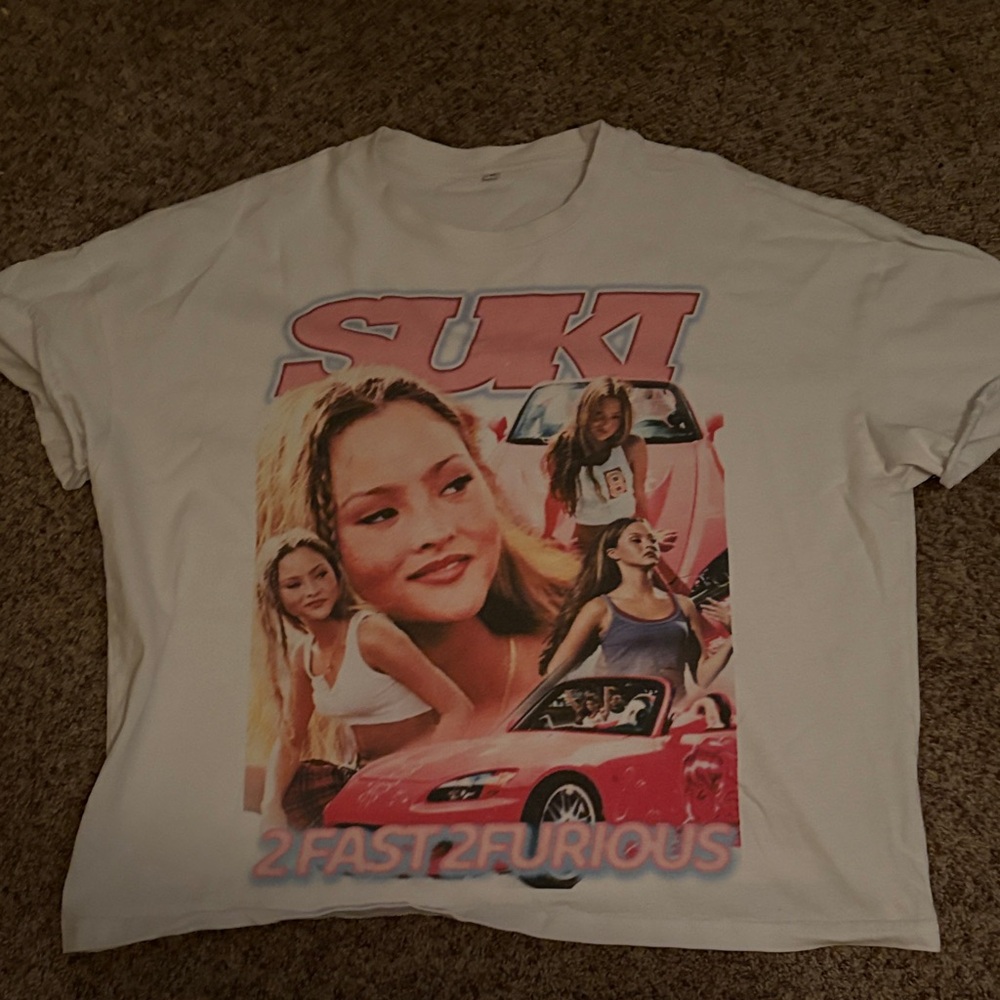 White Graphic Suki fast and furious shirt oversized medium